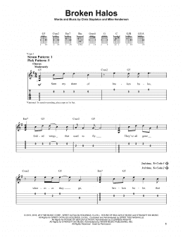page one of Broken Halos (Easy Guitar Tab)
