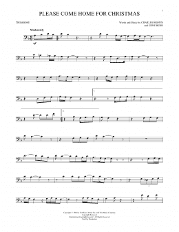 page one of Please Come Home For Christmas (Trombone Solo)