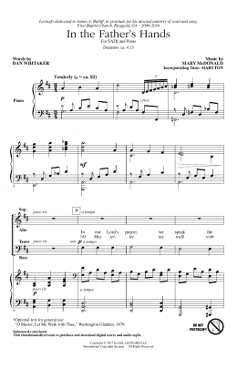 page one of In The Father's Hands (SATB Choir)