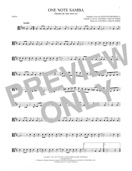 page one of One Note Samba (Samba De Uma Nota So) (Viola Solo)