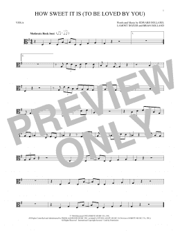 page one of How Sweet It Is (To Be Loved By You) (Viola Solo)
