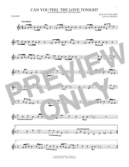 page one of Can You Feel The Love Tonight (from The Lion King) (Trumpet Solo)