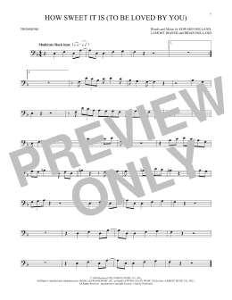 page one of How Sweet It Is (To Be Loved By You) (Trombone Solo)