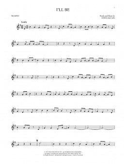 page one of I'll Be (Trumpet Solo)