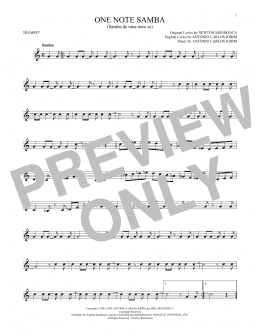 page one of One Note Samba (Samba De Uma Nota So) (Trumpet Solo)