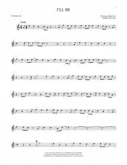 page one of I'll Be (Tenor Sax Solo)