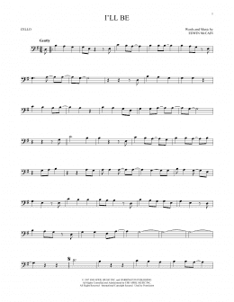 page one of I'll Be (Cello Solo)