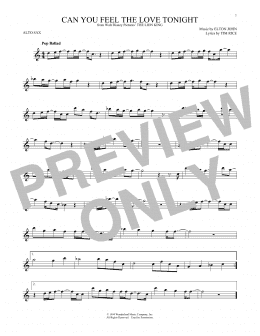 page one of Can You Feel The Love Tonight (from The Lion King) (Alto Sax Solo)