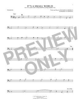 page one of It's A Small World (Trombone Solo)