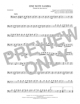 page one of One Note Samba (Samba De Uma Nota So) (Trombone Solo)