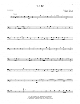 page one of I'll Be (Trombone Solo)