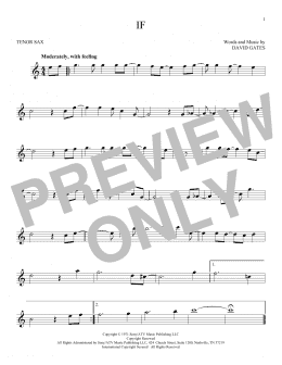 page one of If (Tenor Sax Solo)