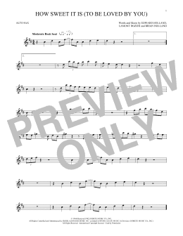 page one of How Sweet It Is (To Be Loved By You) (Alto Sax Solo)