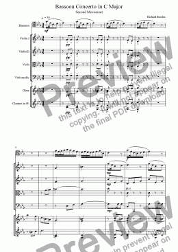 page one of Bassoon Concerto in C Major - Second Movement
