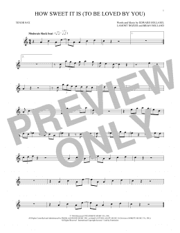 page one of How Sweet It Is (To Be Loved By You) (Tenor Sax Solo)