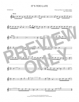 page one of It's Too Late (Tenor Sax Solo)