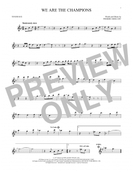 page one of We Are The Champions (Tenor Sax Solo)