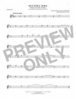 page one of Que Sera, Sera (Whatever Will Be, Will Be) (Tenor Sax Solo)