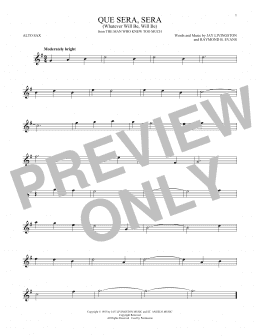 page one of Que Sera, Sera (Whatever Will Be, Will Be) (Alto Sax Solo)