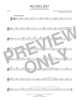 page one of Que Sera, Sera (Whatever Will Be, Will Be) (Flute Solo)