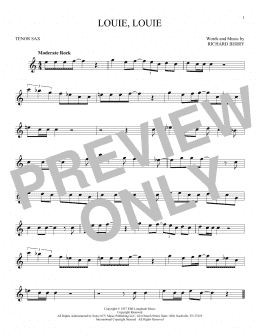 page one of Louie, Louie (Tenor Sax Solo)