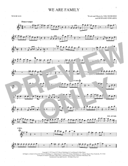 page one of We Are Family (Tenor Sax Solo)