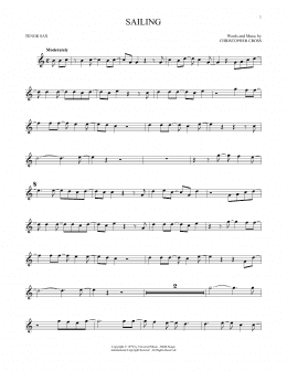 page one of Sailing (Tenor Sax Solo)