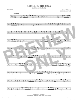 page one of R.O.C.K. In The U.S.A. (A Salute To 60's Rock) (Trombone Solo)