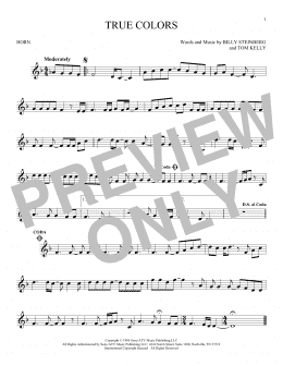 page one of True Colors (French Horn Solo)