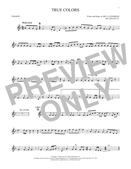 page one of True Colors (Trumpet Solo)