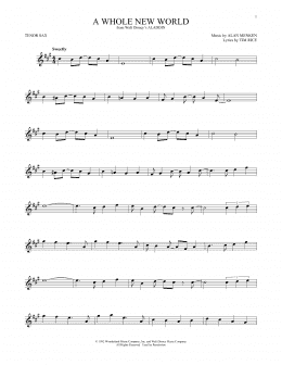 page one of A Whole New World (from Aladdin) (Tenor Sax Solo)