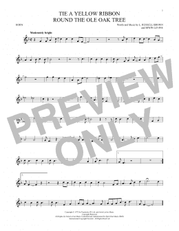 page one of Tie A Yellow Ribbon Round The Ole Oak Tree (French Horn Solo)
