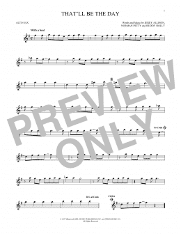 page one of That'll Be The Day (Alto Sax Solo)