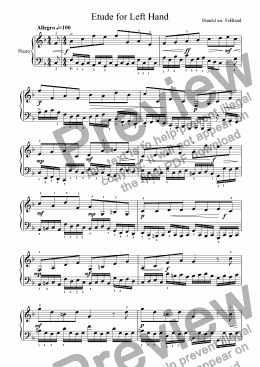 page one of Etude for Left Hand