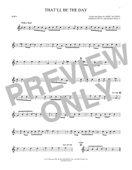 page one of That'll Be The Day (French Horn Solo)