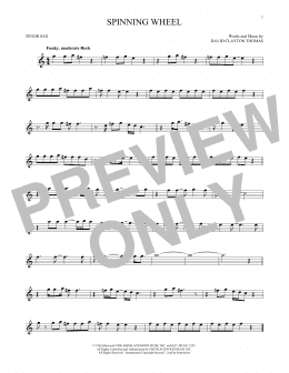 page one of Spinning Wheel (Tenor Sax Solo)