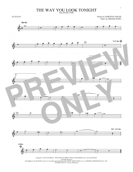 page one of The Way You Look Tonight (Alto Sax Solo)