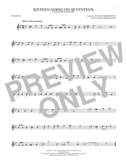 page one of Sixteen Going On Seventeen (from The Sound of Music) (Tenor Sax Solo)