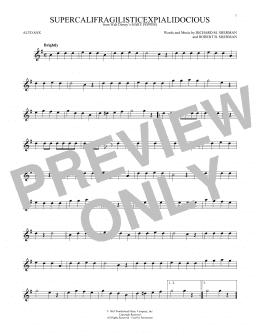 page one of Supercalifragilisticexpialidocious (from Mary Poppins) (Alto Sax Solo)