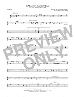 page one of So Long, Farewell (from The Sound of Music) (Tenor Sax Solo)
