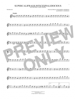 page one of Supercalifragilisticexpialidocious (from Mary Poppins) (Tenor Sax Solo)