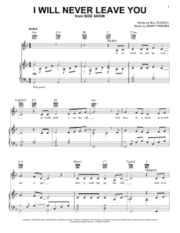 page one of I Will Never Leave You (Piano, Vocal & Guitar Chords (Right-Hand Melody))