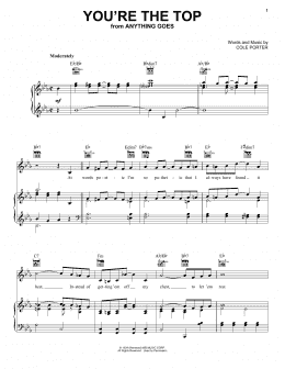 page one of You're The Top (Piano, Vocal & Guitar Chords (Right-Hand Melody))