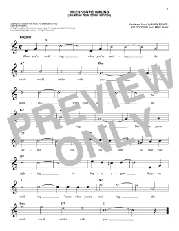page one of When You're Smiling (The Whole World Smiles With You) (Easy Lead Sheet / Fake Book)