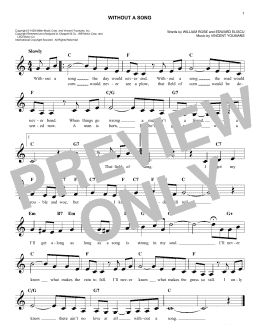 page one of Without A Song (Easy Lead Sheet / Fake Book)