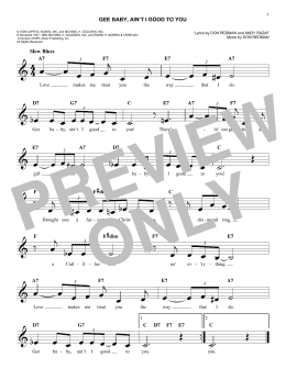 page one of Gee Baby, Ain't I Good To You (Easy Lead Sheet / Fake Book)