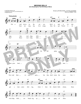 page one of Wedding Bells (Are Breaking Up That Old Gang Of Mine) (Easy Lead Sheet / Fake Book)