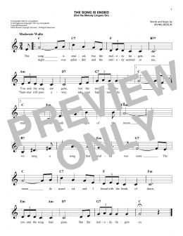 page one of The Song Is Ended (But The Melody Lingers On) (Easy Lead Sheet / Fake Book)