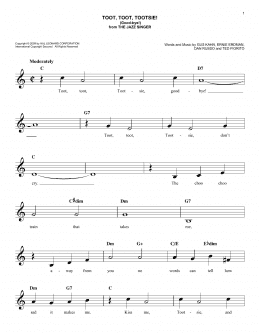 page one of Toot, Toot, Tootsie! (Good-bye!) (Easy Lead Sheet / Fake Book)