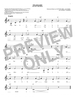 page one of Hallelujah (Easy Lead Sheet / Fake Book)